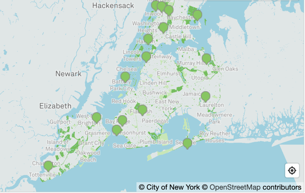 Pickleball NYC interactive map